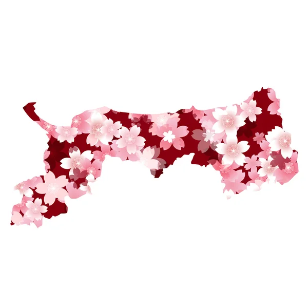 Tottori fleurs de cerisier de printemps — Image vectorielle